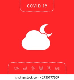Cloud moon symbol icon. Graphic elements for your design