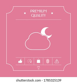 Cloud moon symbol - icon. Graphic elements for your design