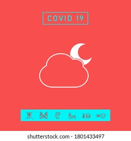 Símbolo de la luna de la nube - icono. Elementos gráficos para su diseño