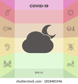 Cloud moon symbol icon. Graphic elements for your design