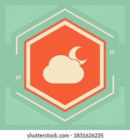 Cloud moon symbol icon. Graphic elements for your design