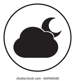 Cloud moon symbol -  web icon