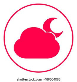 Cloud moon symbol -  web icon