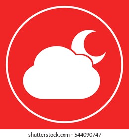 Cloud moon symbol -  web icon