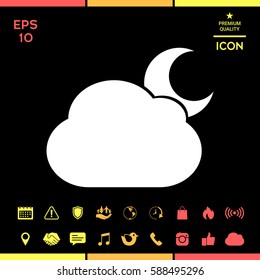 Cloud moon symbol -  web icon