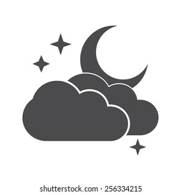 Cloud with moon vector image to be used in web applications, mobile applications and print media.
