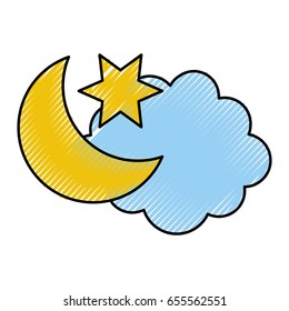 cloud with moon weather icon