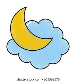 cloud with moon weather icon
