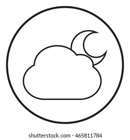 Cloud with moon web icon