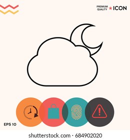 Cloud with moon web icon