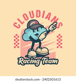 Cloud Motorsport Logo Vintage and Retro
