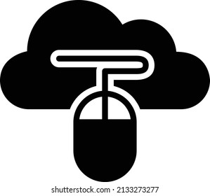 Cloud Mouse Icon, Cloud Computing Sign And Symbol Isolated On White Background.