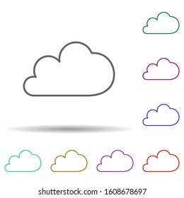 Cloud multi color icon. Simple thin line, outline vector of web icons for ui and ux, website or mobile application