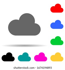 icono de estilo de varios colores en la nube. Línea delgada simple, contorno vectorial de iconos web para ui y ux, sitio web o aplicación móvil