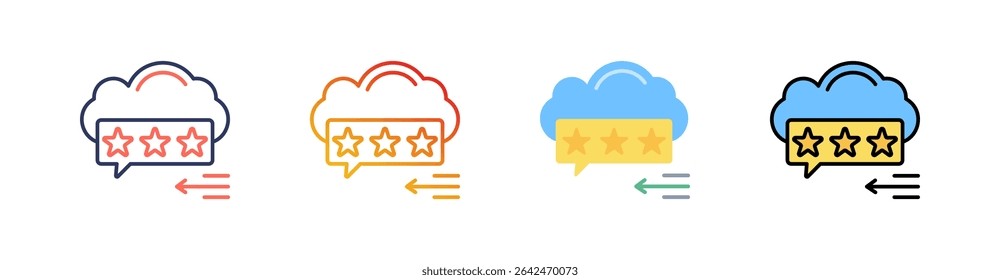 Cloud Multi Style Icon Set Vector