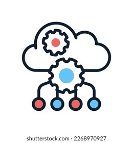 Cloud Multi threading icon in vector. Logotype