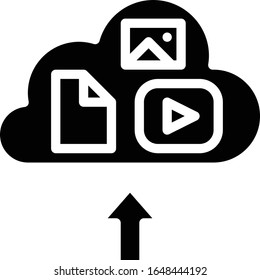 Nube: conjunto de iconos multimedia. Ilustración vectorial sólida de alta calidad para aplicaciones web y móviles.