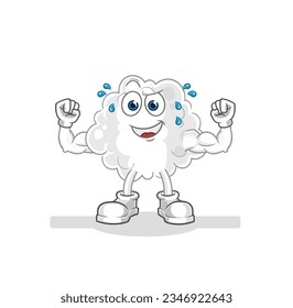 the cloud muscular cartoon. cartoon mascot vector