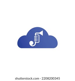 Cloud music audio wave logo template design vector icon illustration