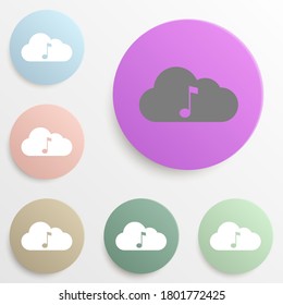Cloud Music badge color set. Simple glyph, flat vector of web icons for ui and ux, website or mobile application