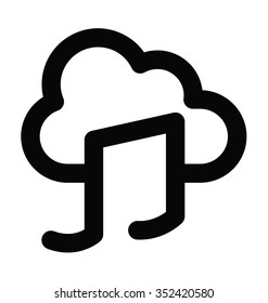 
Cloud Music Bold Line Icon
