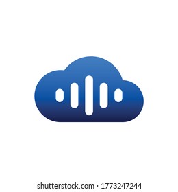 cloud with music charts logo template