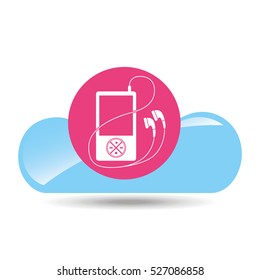cloud music concept mp3 pink background vector illustration eps 10