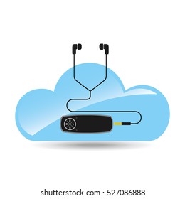 cloud music concept mp3 technology vector illustration eps 10