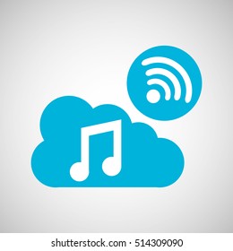 cloud music connection internet concept graphic vector illustration eps 10