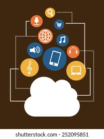 cloud music design, vector illustration eps10 graphic 