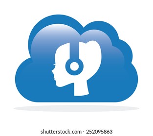 cloud music design, vector illustration eps10 graphic 