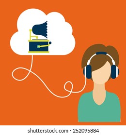 cloud music design, vector illustration eps10 graphic 