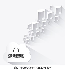 cloud music design, vector illustration eps10 graphic 