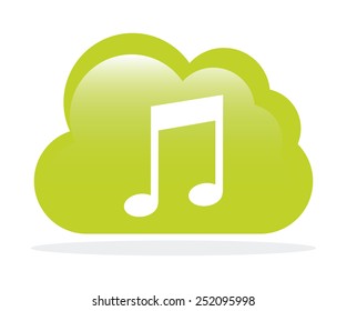cloud music design, vector illustration eps10 graphic 