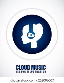 cloud music design, vector illustration eps10 graphic 