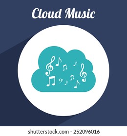 cloud music design, vector illustration eps10 graphic 