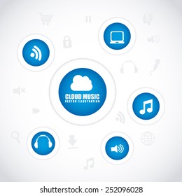 cloud music design, vector illustration eps10 graphic 