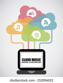 cloud music design, vector illustration eps10 graphic 