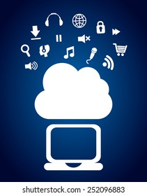 cloud music design, vector illustration eps10 graphic 