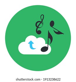 
Cloud music in editable flat rounded style 