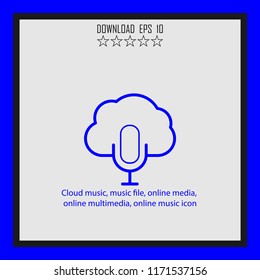 Cloud music, music file, online music icon  vector icon