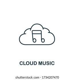 Cloud Music icon from music collection. Simple line Cloud Music icon for templates, web design and infographics