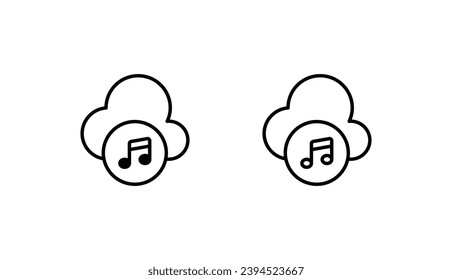 Cloud Music icon design with white background stock illustration
