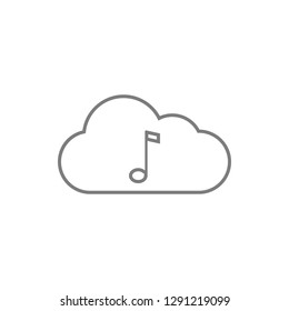 Cloud Music icon. Element of cyber security for mobile concept and web apps icon. Thin line icon for website design and development, app development