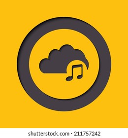 Cloud Music icon in flat style