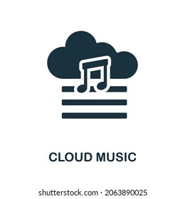 Cloud Music icon. Monochrome sign from internet technology collection. Creative Cloud Music icon illustration for web design, infographics and more