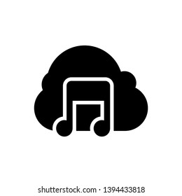 Cloud music Icon on white background 