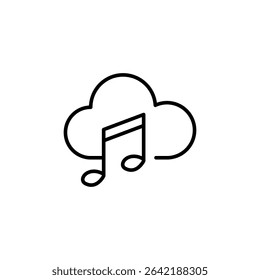 Cloud Music Icon Represents Online Audio Streaming Services Design