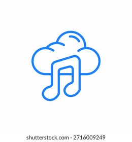 vetor de sinal de ícone de música na nuvem