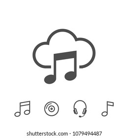 Cloud music icon vector illustration 